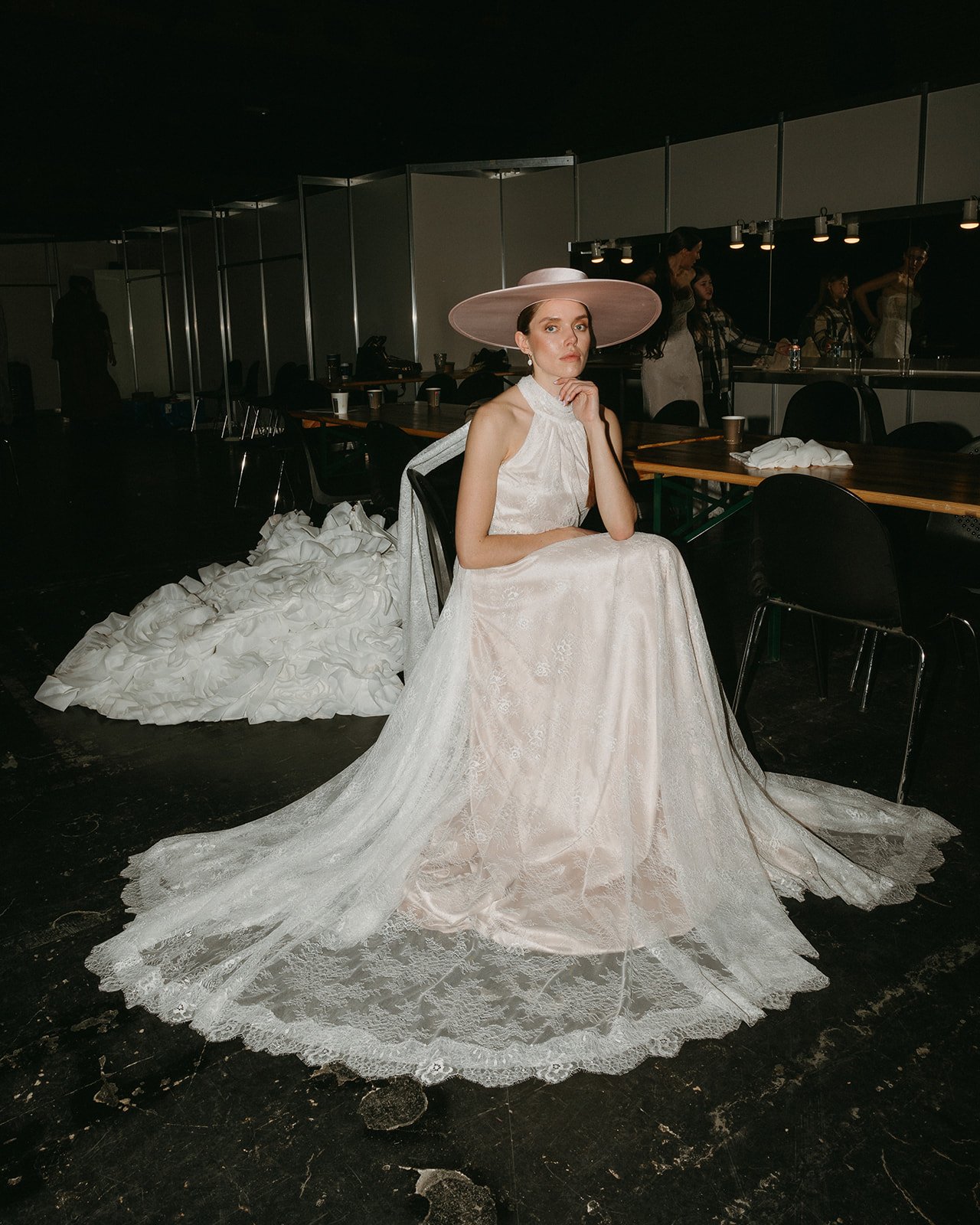 Boho Bloom | Soft Pink Halter Dress with Lace Overlay wedding dress by Amelii