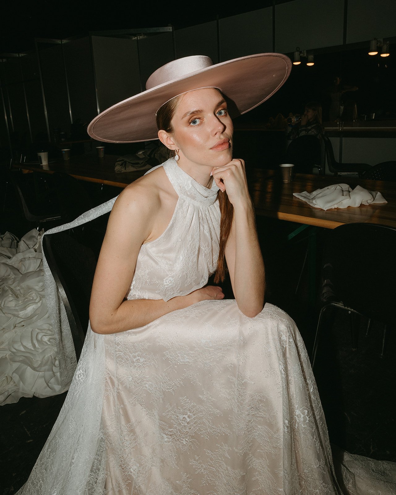Boho Bloom | Soft Pink Halter Dress with Lace Overlay wedding dress by Amelii