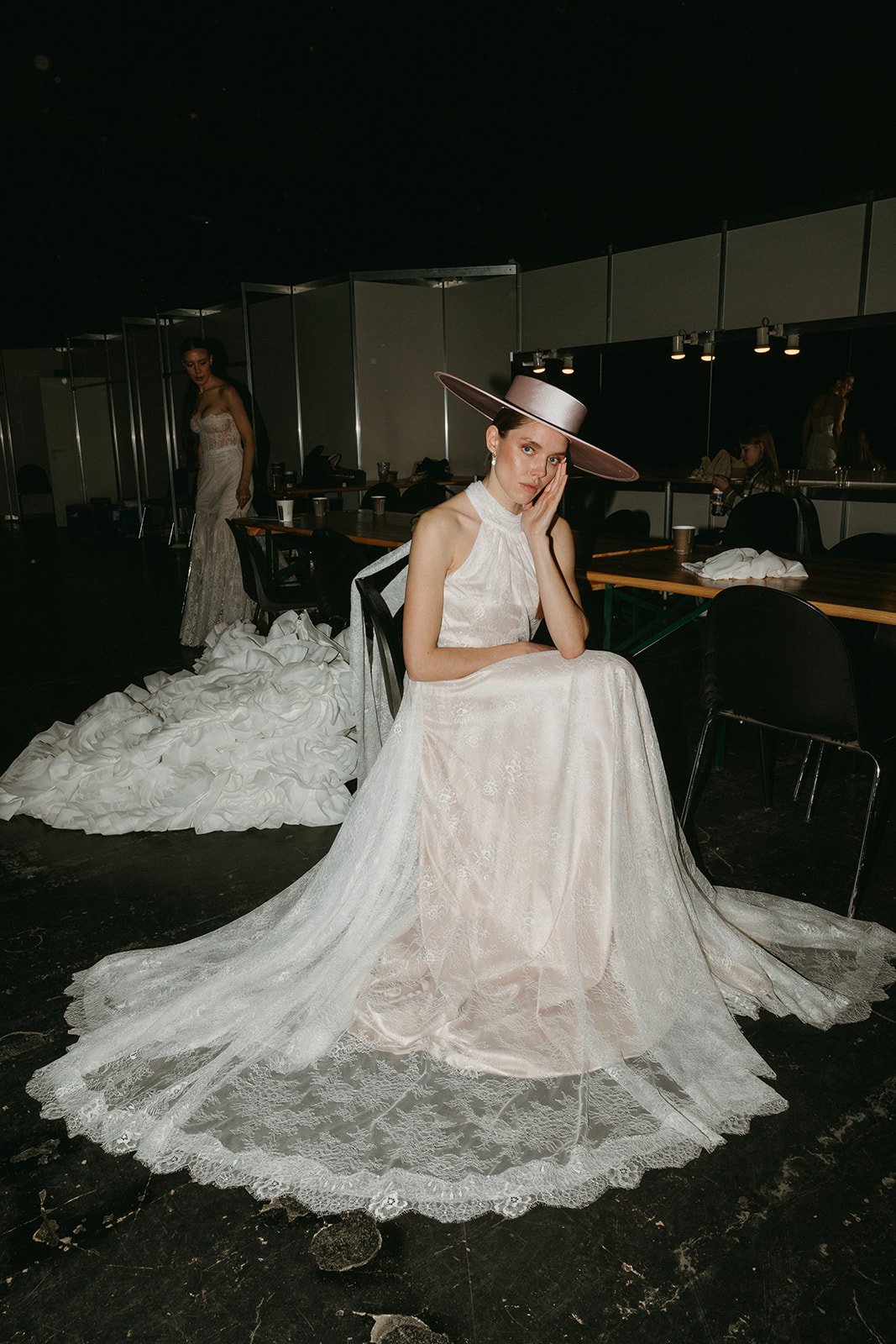 Boho Bloom | Soft Pink Halter Dress with Lace Overlay wedding dress by Amelii