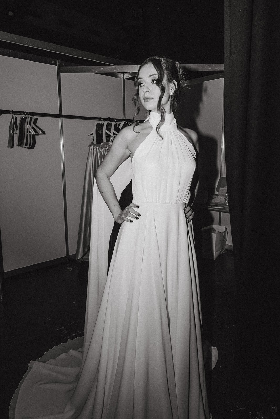 Chic Bloom | Simple Chiffon Wedding Dress with Scarf Detail wedding dress by Amelii