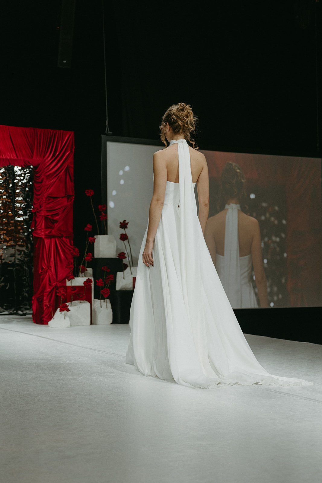 Chic Bloom | Simple Chiffon Wedding Dress with Scarf Detail wedding dress by Amelii