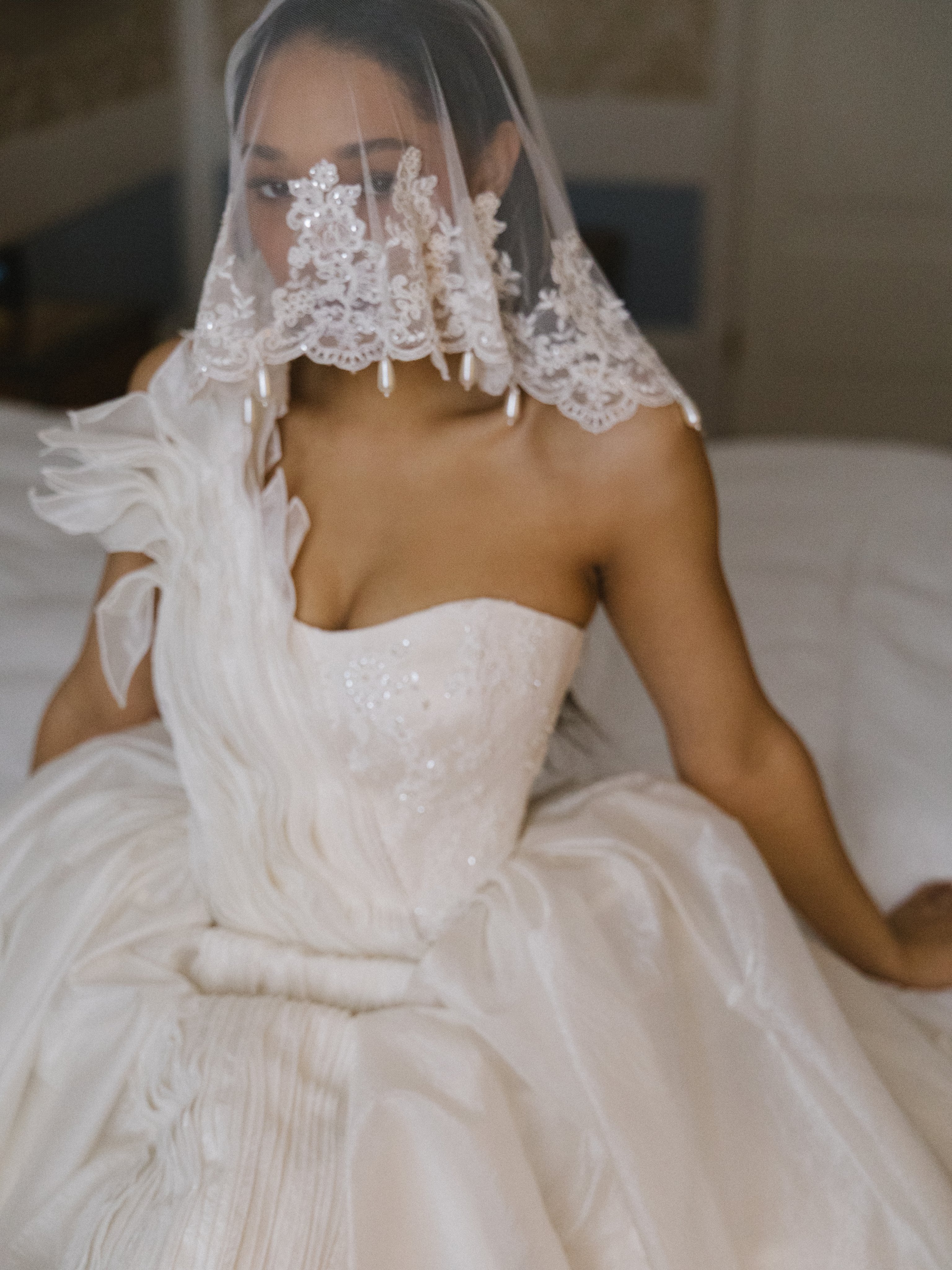 Blanche | One-Shoulder Ball Gown with Pleated Corset wedding dress by Jay B Couture